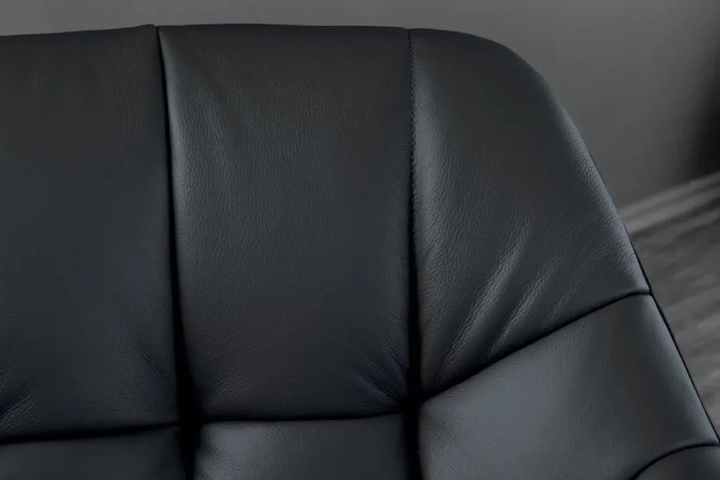 Set 2 scaune pivotante Papillon, piele neagra