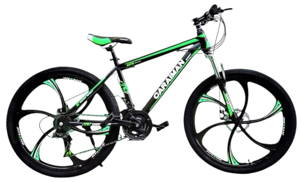 Bicicleta Caraiman, roti 26 inch, cadru otel, frane pe disc, verde, BC88