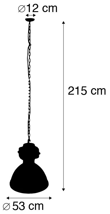 Lampă industrială modernă cu pandantiv neagră 53 cm incl. A60 Wifi - Sicko