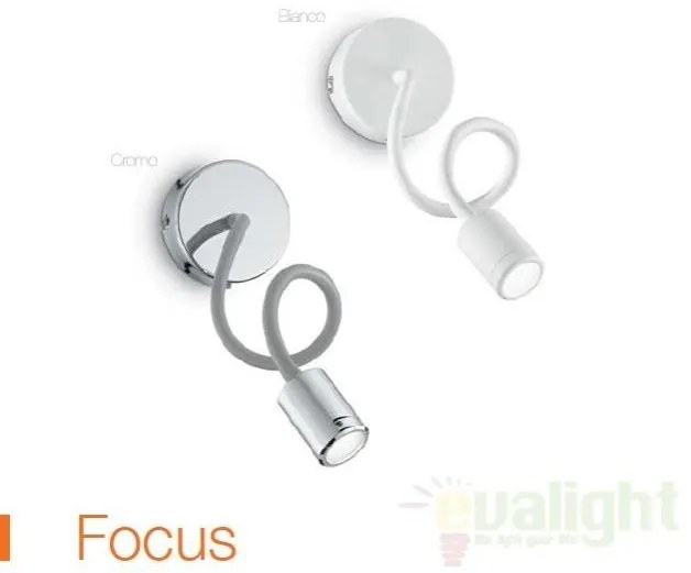 Aplica de perete cu brat flexibil, finisaj alb, LED FOCUS AP1 097183