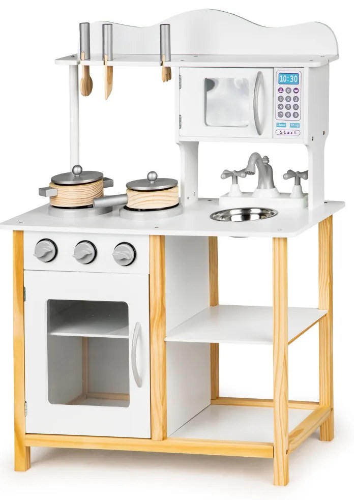 Bucătărie pentru copii din lemn cu cuptor alb