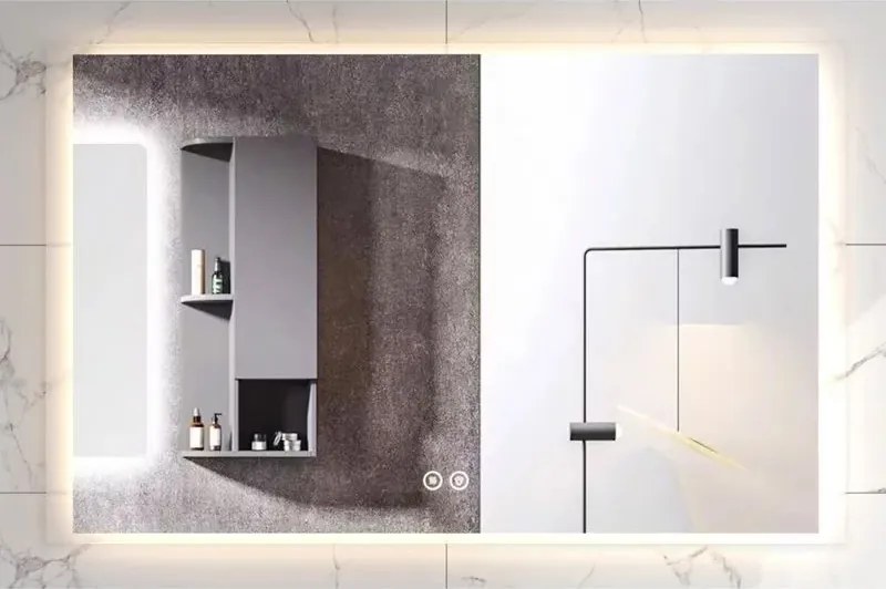 Oglinda dreptunghiulara Fluminia Rodin 120 cu iluminare LED si dezaburire