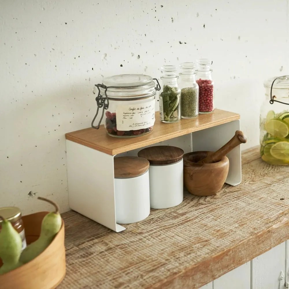 Raft suplimentar alb/în culoare naturală din metal 30,5x14 cm Tosca – YAMAZAKI