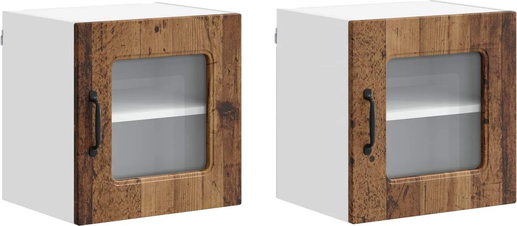 vidaXL Dulap de bucătărie Kalmar 2 pcs Lemn vechi 40 x 31 x 40 cm