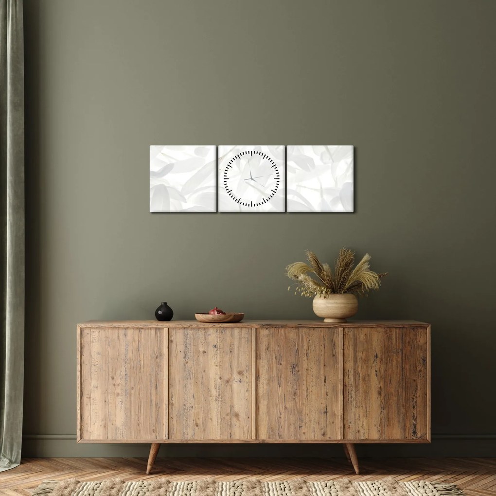 Tablou - Petale de frunze (cu ceas) (90x30 cm)