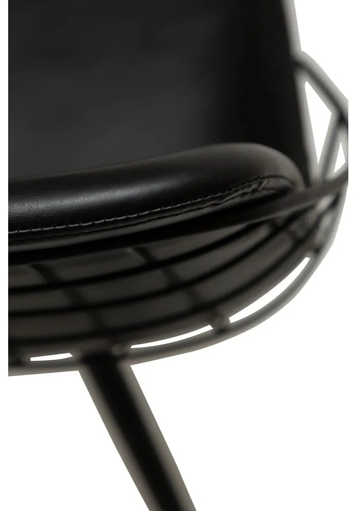 Scaun cu husă din piele artificială DAN-FORM Denmark Sway, negru