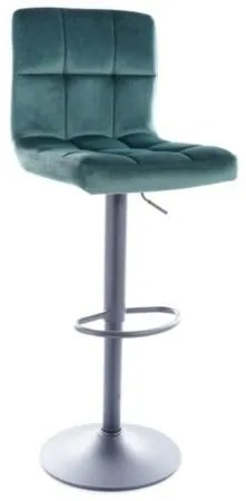 Scaun bar C-105 velvet verde – H 96 cm