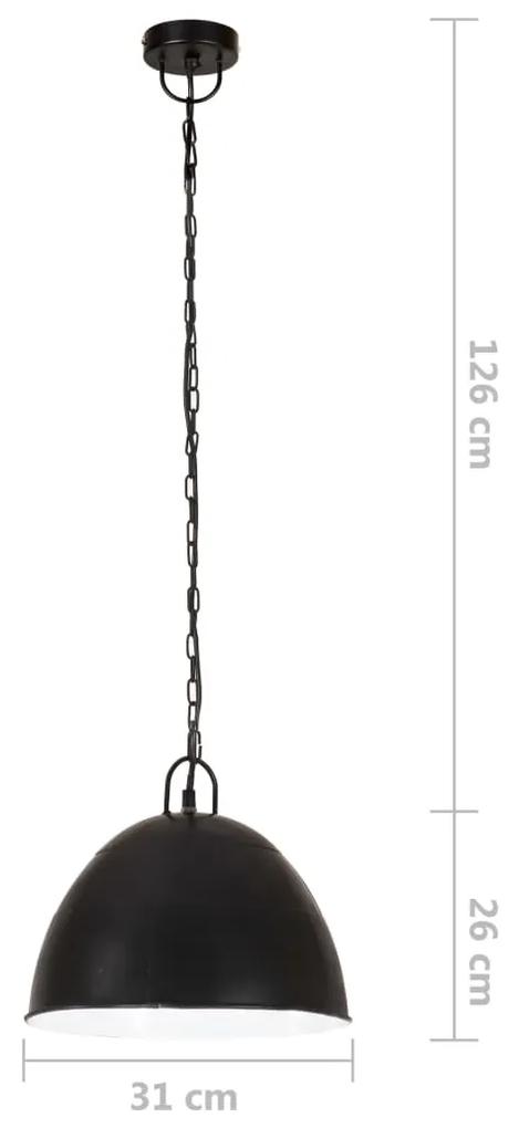 Lustra industriala vintage, negru, 31cm, rotund, 25W, E27 1, Negru,    31 cm
