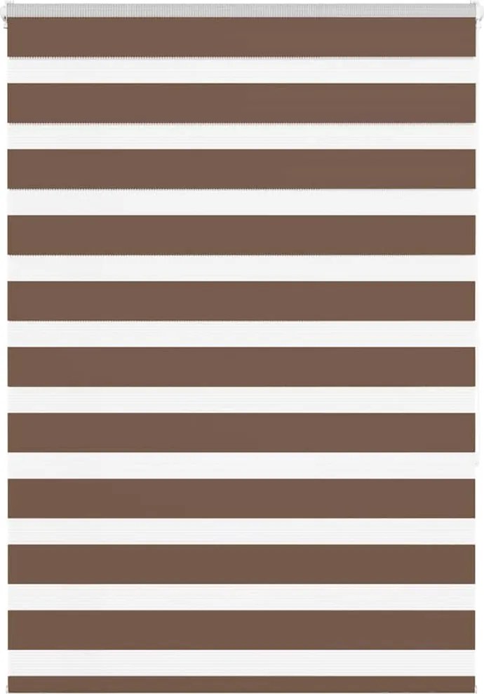 vidaXL Jaluzea tip zebra maro lățime țesătură 105,9 cm poliester