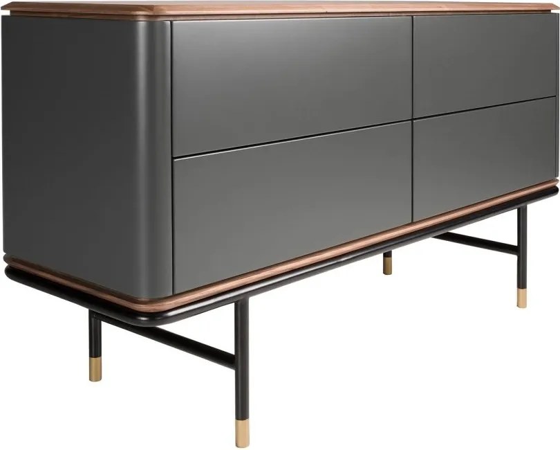 Comoda deosebita design LUX Dark Grey-Walnut 140x45cm