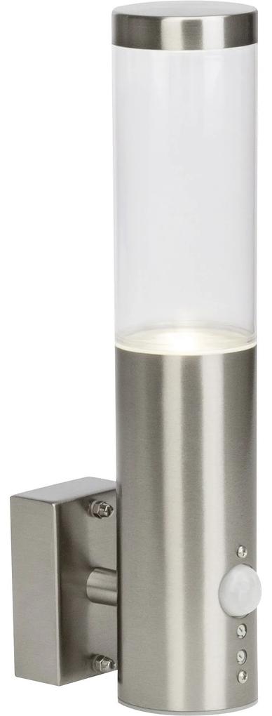 BRILLIANT LED Aplica cu sensor de miscare BERGEN argintie 11.6/29 cm