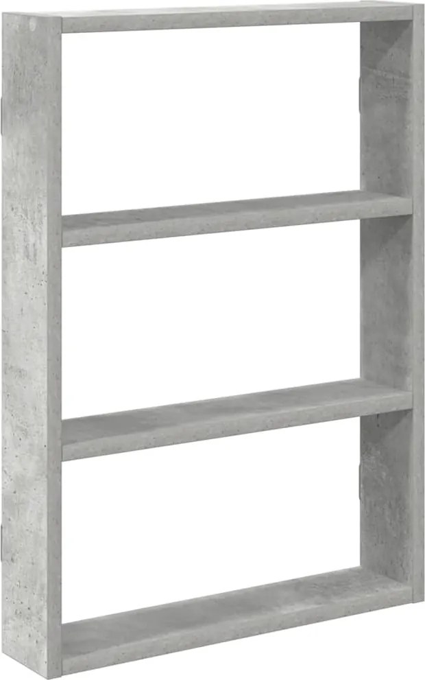 vidaXL Raft de perete, gri beton, 43x9x60 cm, lemn prelucrat