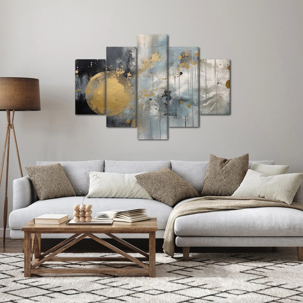 Tablou - Abstracție cu minge de aur (150x105 cm)