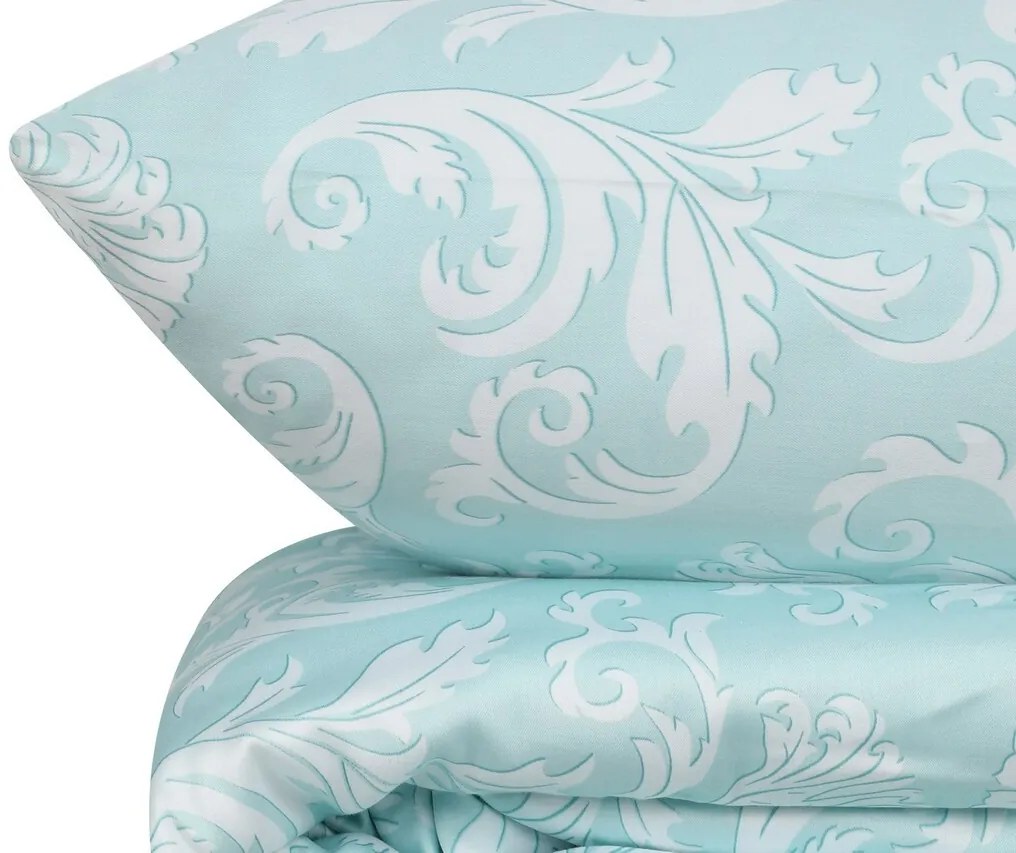 Lenjerie de pat dubla (DE), L'essentiel Maison, Verano, Menta/Alb