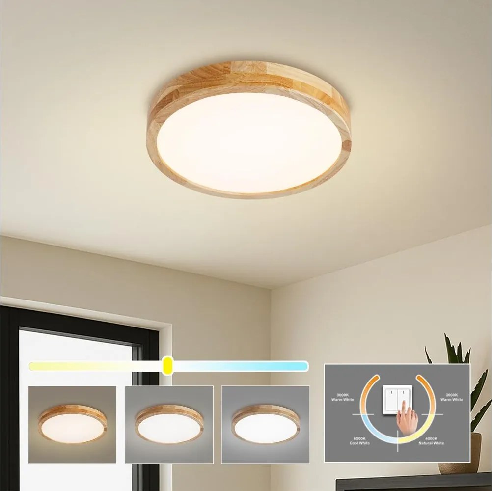 Brilagi - Plafonieră LED WOODLINE LED/24W/230V 3000/4000/6000K stejar Ø 30 cm
