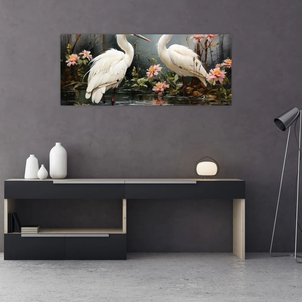 Tablou - Macarale albe (120x50 cm)