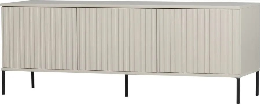 Comodă TV gri deschis din lemn de pin 150x56x44 cm New Gravure – WOOOD