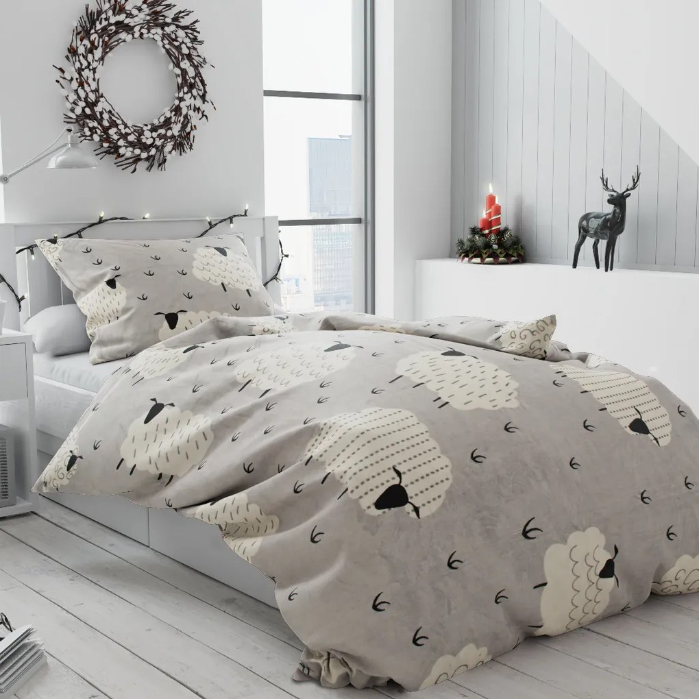 Lenjerie cocolino SHEEP Culoare Gri / Crem