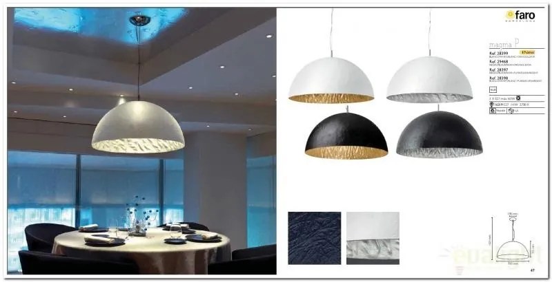 Pendul modern XL diametru 70cm Magma P 29468