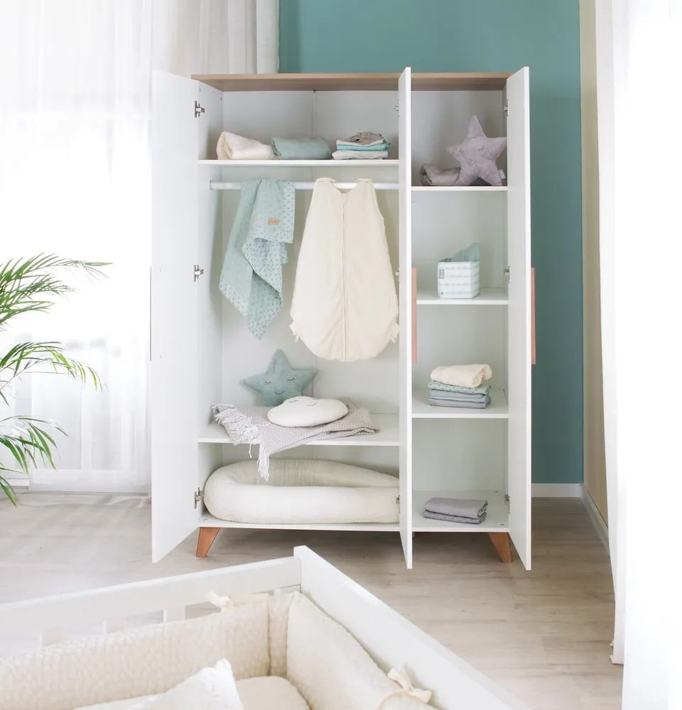 Șifonier de copii alb 118x190 cm – Roba