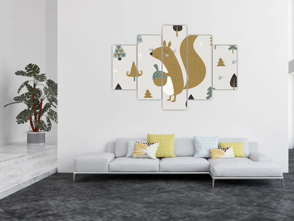 Tablou - Veveriță cu o nucă (150x105 cm)