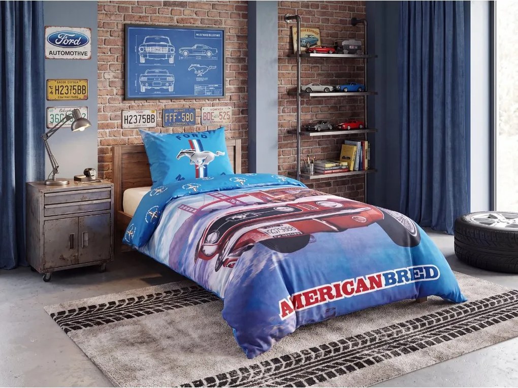 Lenjerie de pat din bumbac 3D MUSTANG LEGEND colorat, 100% bumbac Dimensiune lenjerie de pat: 80 x 80 cm | 135 x 200 cm
