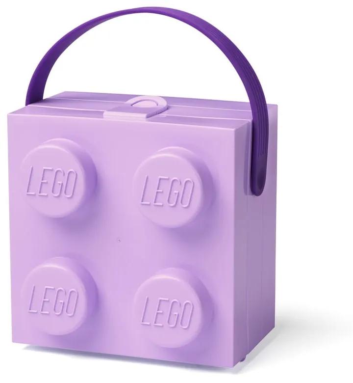 Cutie depozitare LEGO cu mâner, mov