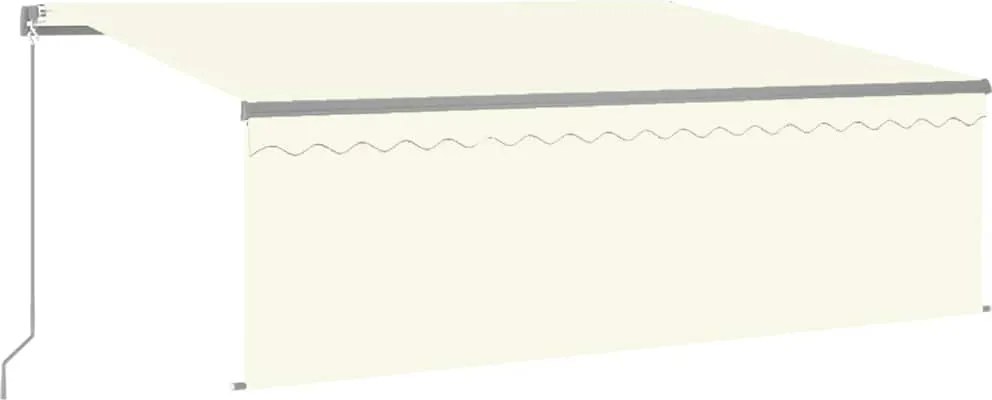 vidaXL Copertină retractabilă manual cu stor, crem, 4x3 m