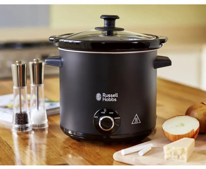 Slow cooker Russell Hobbs 24180-56 Tabla, 3,5 litri, Vas din ceramica, 3 programe, Negru