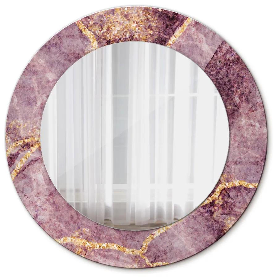 Oglinda rotunda imprimata Marmură cu adăugarea de aur