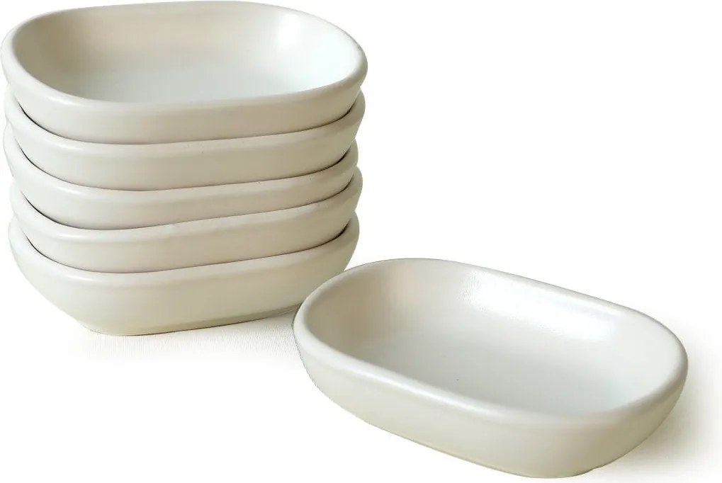 Set 6 boluri 275KRM2136, alb mat, ceramica, 11 cm