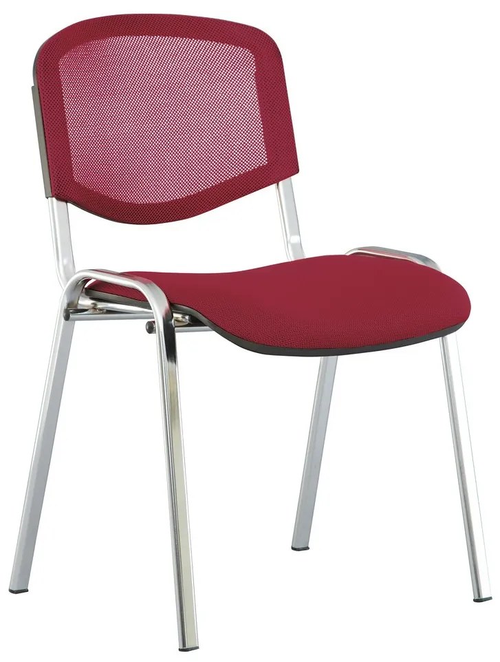 Scaun vizitator ISO NET CHROME, Bordo stofa cagliari