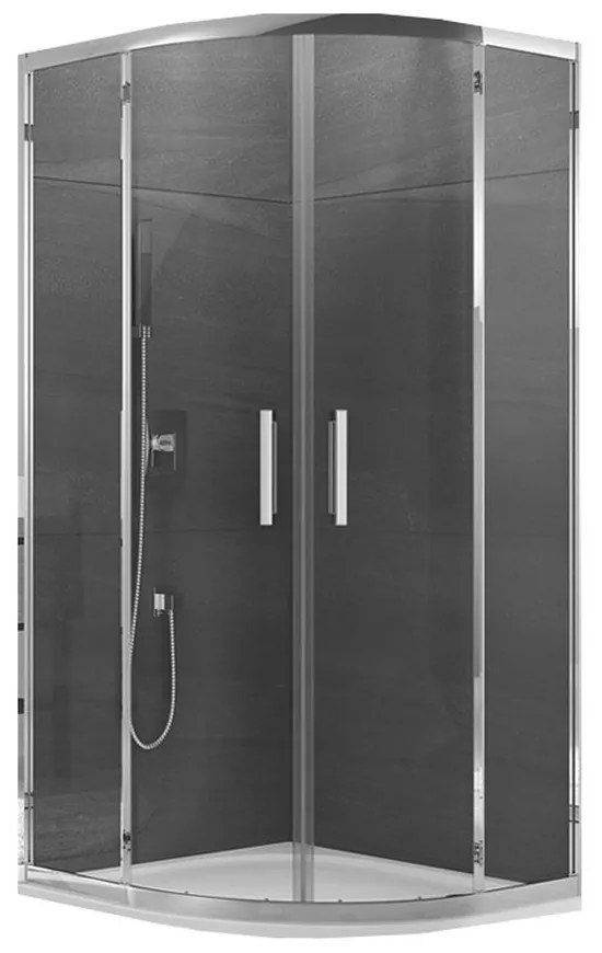 Cabina dus semirotunda crom 90x90 cm, Sanswiss, Ocelia