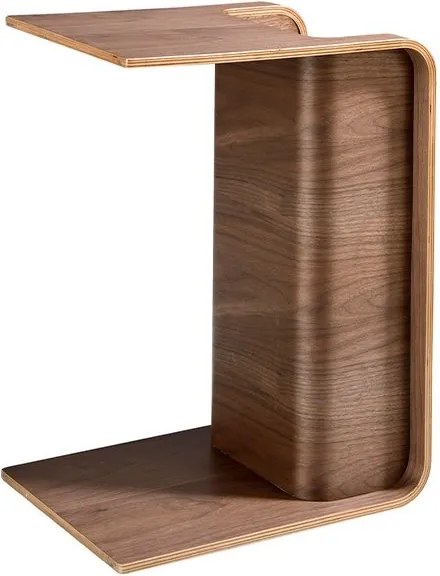 Masuta auxiliara cu spatiu pentru depozitare Walnut Wood