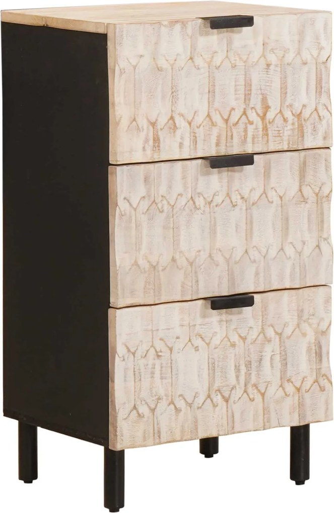 vidaXL Bufet Finisaj Alb Spălat 40 x 33 x 75 cm Lemn de mango solid