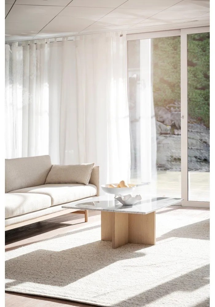 Măsuță de cafea maro/în culoare naturală din marmură 90x90 cm Brooksville - Rowico