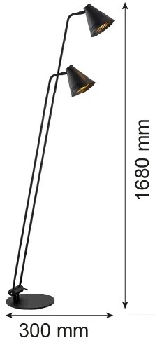 Lampadar AVALONE 2xE27/15W/230V negru Argon 7077