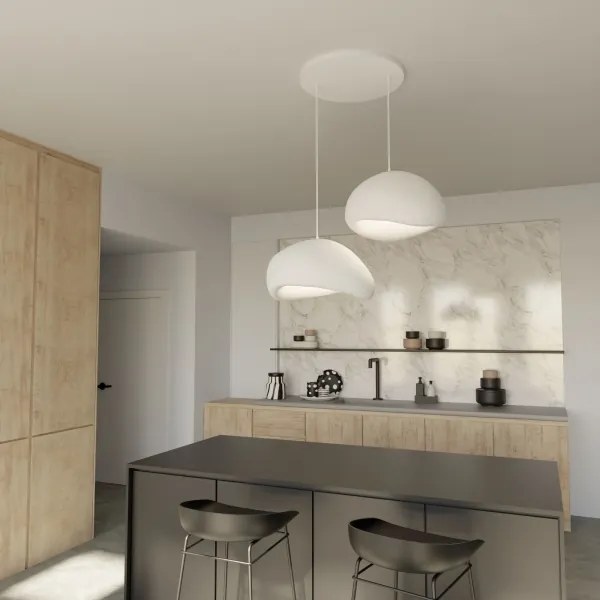 Brilagi - Candelabru suspendat cu cablu WABI SABI, 2xE27/40W/230V, Ø 60 cm, alb