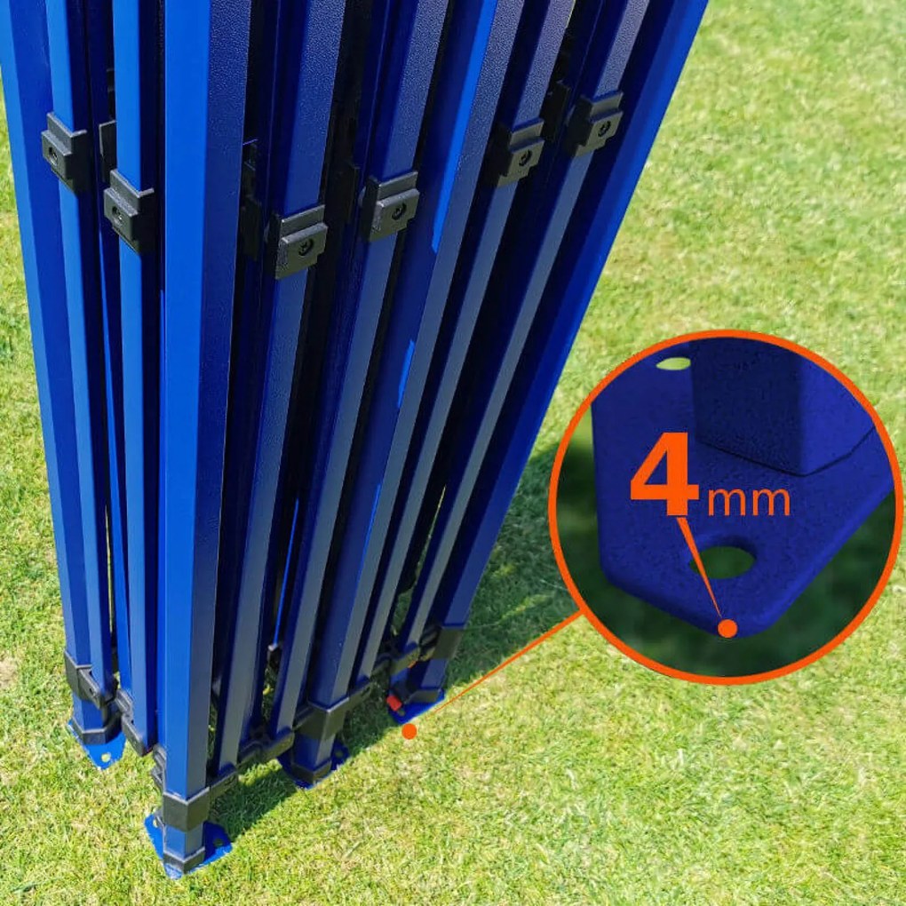 Foișor de grădină 3×6 m – pliabil cu 3 pereți - cu 3 pereți - Alb