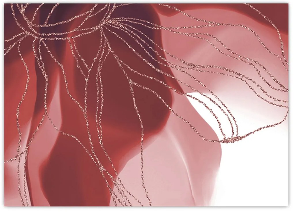 Tablou - Floare abstractă roșie N⁰1 (70x50 cm)