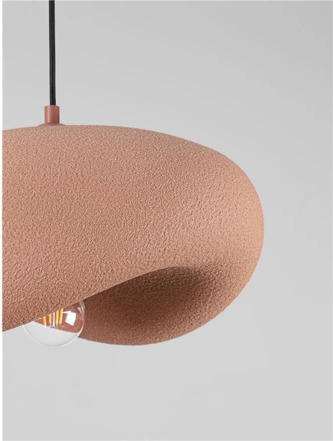 Lustra suspendata cu textura granulata Bambel rosu caramiziu