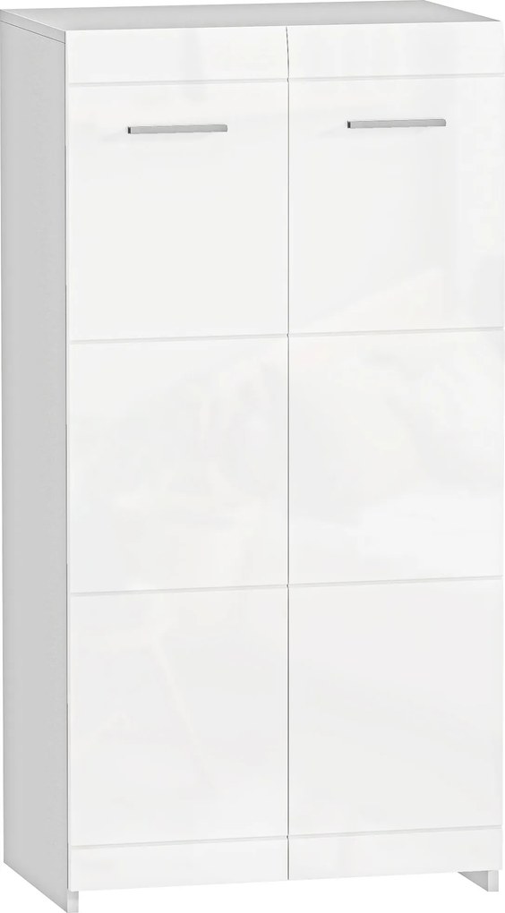 HOMCOM Dulap pentru Pantofi Lucios, Mobilier Modern cu Rafturi Reglabile pentru Hol, Coridor, Capacitate 10 Perechi, Alb | Aosom Romania