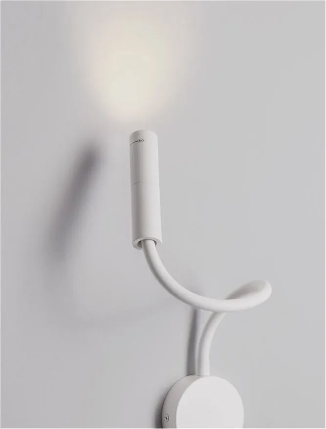 Aplica cu reader LED cu brat flexibil IP44 SONICA alba