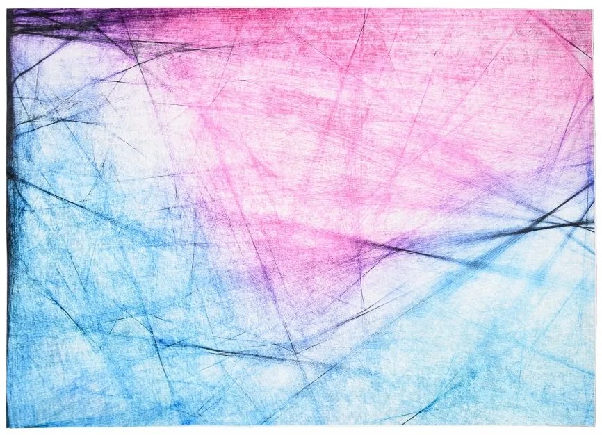 Covor abstract albastru și roz Lăţime: 140 cm | Lungime: 200 cm