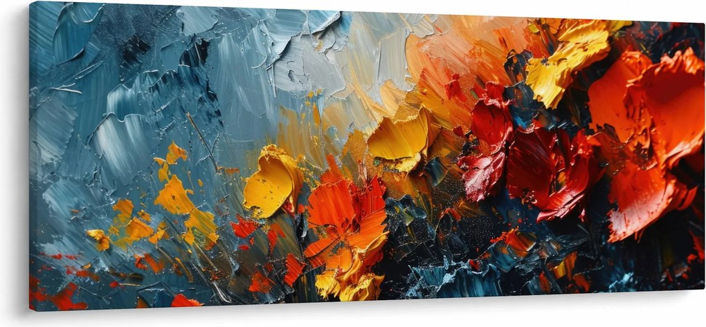 Tablou - Pictură abstractă de flori III. (120x50 cm)