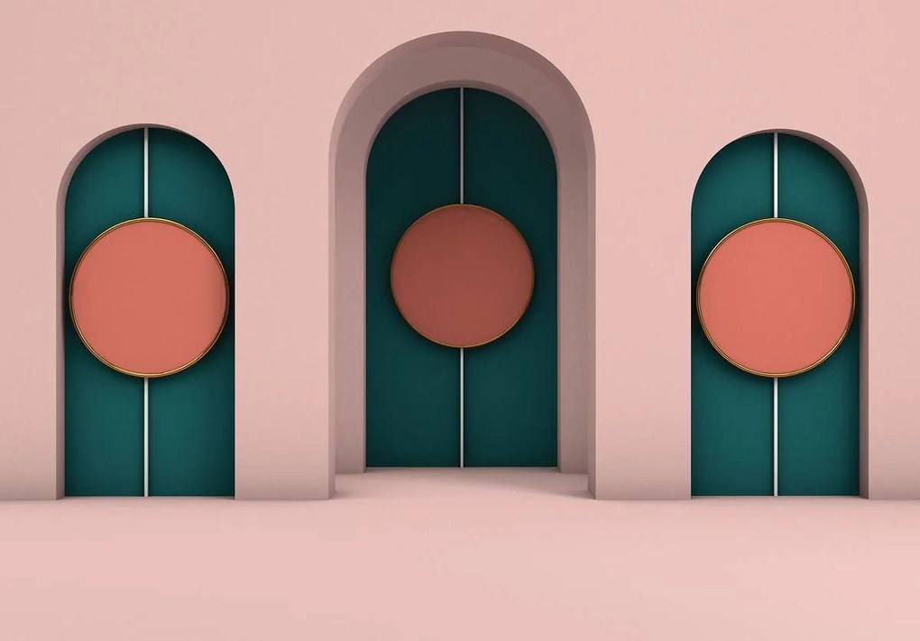 Fototapet - Minimalism. Arcade geometrice în pastel (254x184 cm)