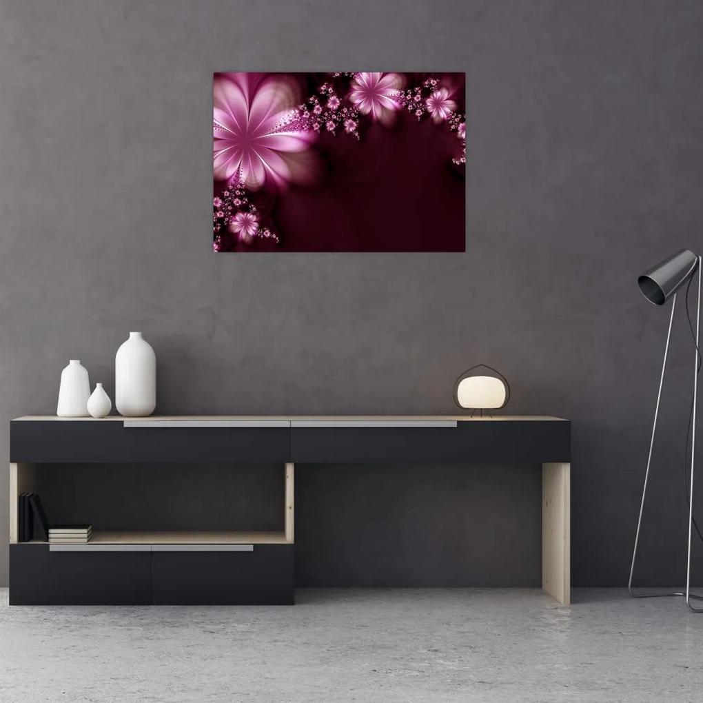 Tablou cu abstracție - flori (70x50 cm), în 40 de alte dimensiuni noi