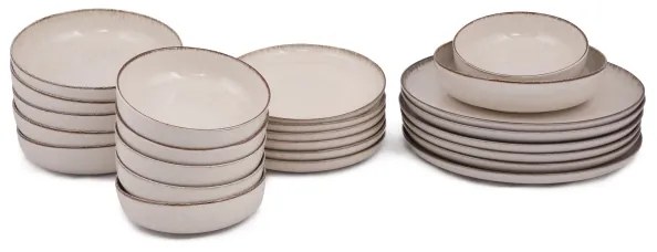 Set de veselă 24 piese, bej, din porțelan