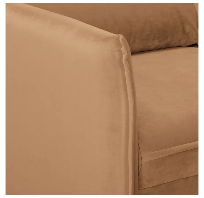 Canapea maro cu tapițerie din catifea 138 cm Juli – Ropez