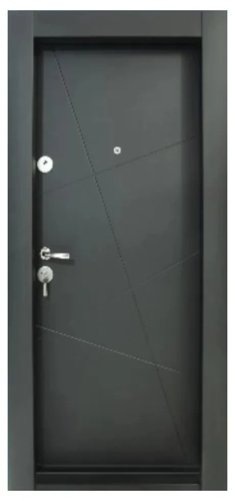 Usa metalica de apartament cu izolatie si vizor Novo Doors First Class NDS18, Cu toc imbracat si folie PVC, Deschidere Stanga Dreapta, Dimensiune